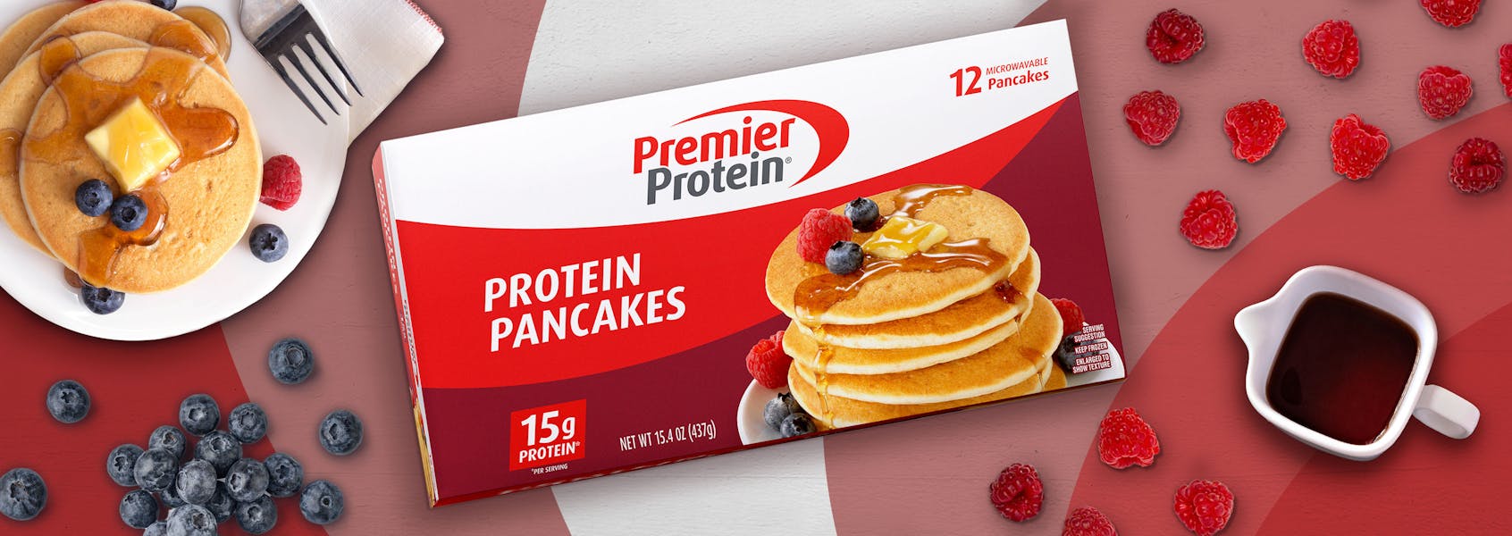 A photo of Premier Protein Frozen Protein Pancakes.